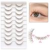 10 Paar Natürlicher Look Manga Wimpern 3D Falsche Nerzwimpern Mode Wimpernverlängerung für Frauen