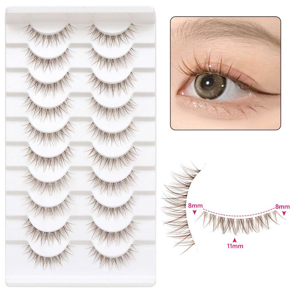 10 Paar Natürlicher Look Manga Wimpern 3D Falsche Nerzwimpern Mode Wimpernverlängerung für Frauen