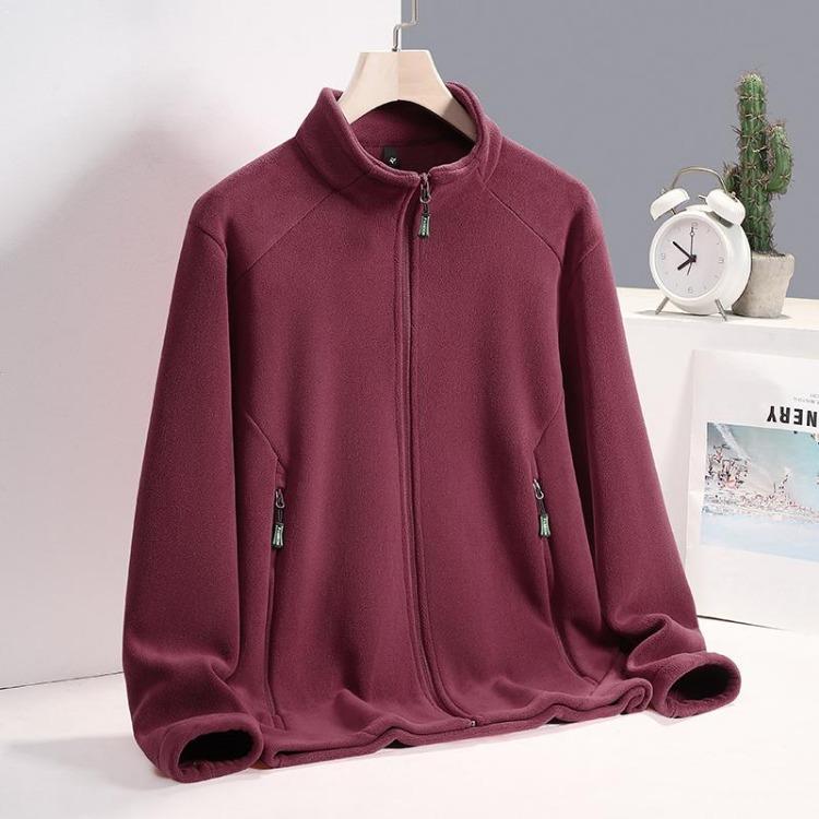 Damen Fleecemantel Warmer Winterstrickjacke mit Dickem Fleece-Innenfutter Outdoor-Sport Herbstjacke