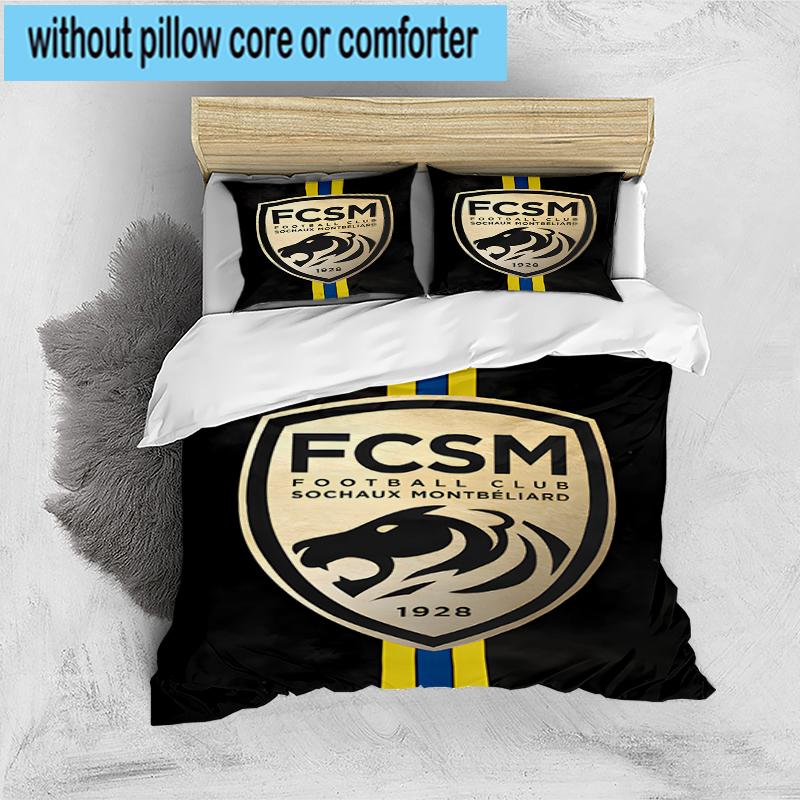 3PCS Fcsm Football Club Emblem Bedding Set,Including 1pc Duvet Cover And 2pcs Pillowcases Perfect for Bedroom, Dormitory, Fan Christmas Gift
