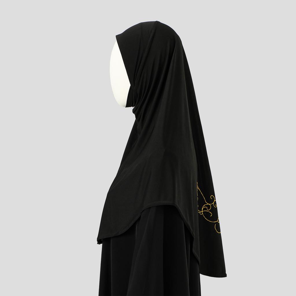Ramadan Golden Embroidery Muslim Modal Hijabs For Women Solid Headscarf Khimar Hijabs Bandana Sports Hijab Arabic Islam Tudung