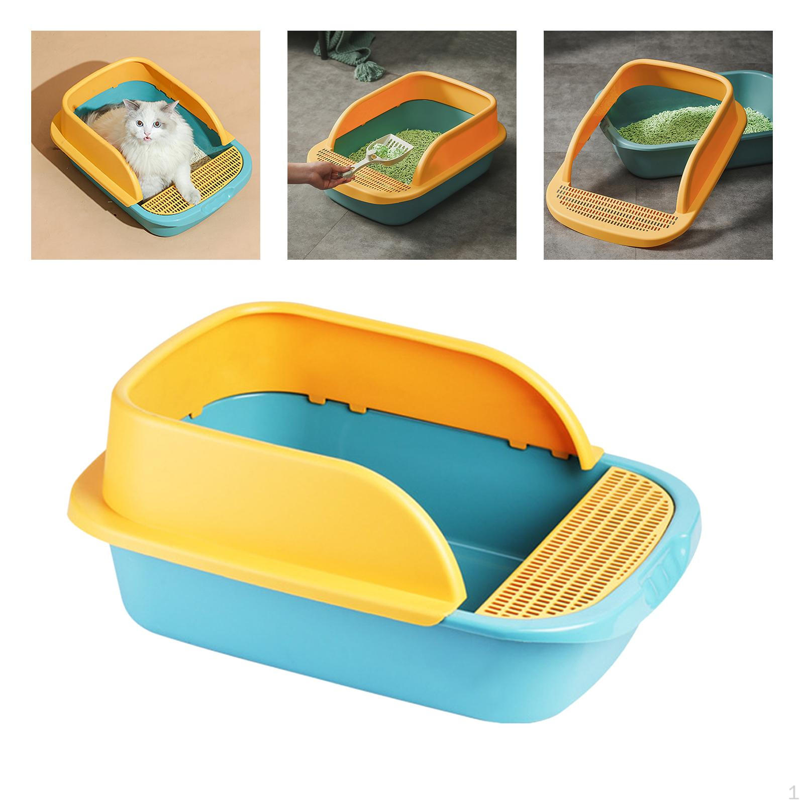 

C with Bedpan Easy to Clean Box Container Toilet Pet Litter Kitten Pan Rabbits, Small Yellow Green