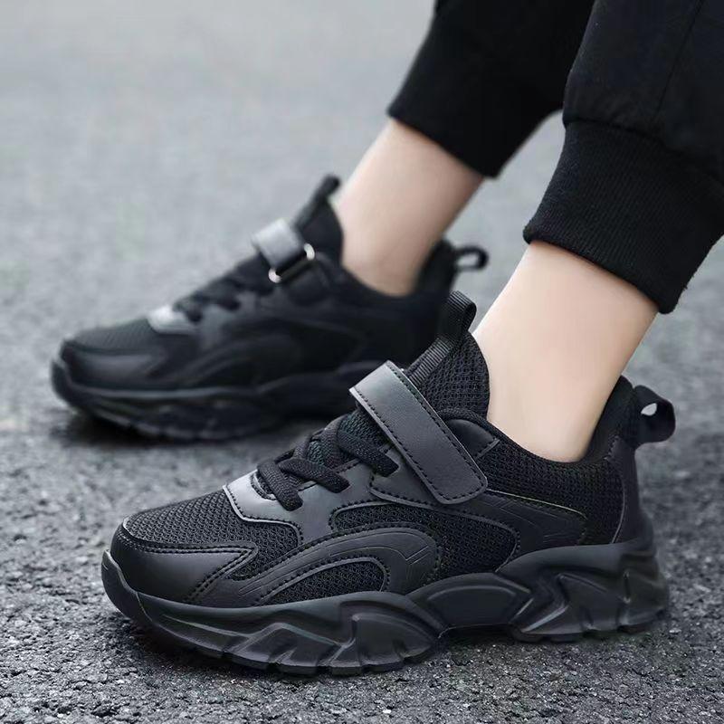 Children's sports shoes, comfortable leather surface, boys' running shoes, mesh surface, school little white shoes, girls' breathable soft-soled dad