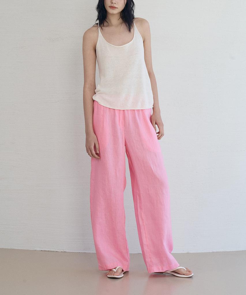 HASUO Linen Lounge Wide Pants_Pink