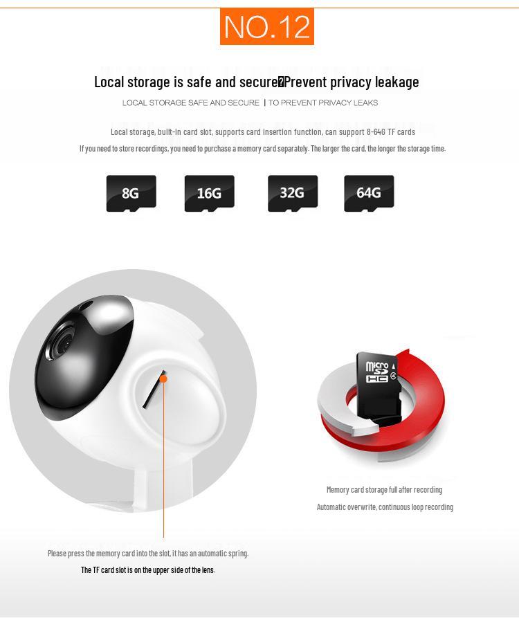 V380 Wireless Smart HD Indoor Surveillance Camera with WiFi Network 