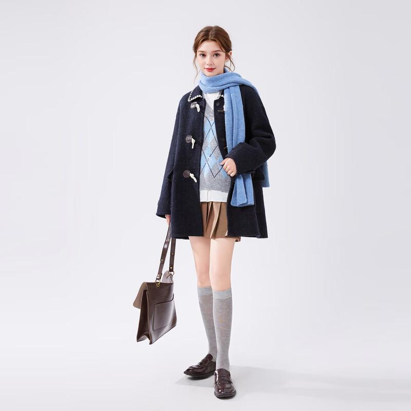 Women's College Style Wool Blend Toggle Coat