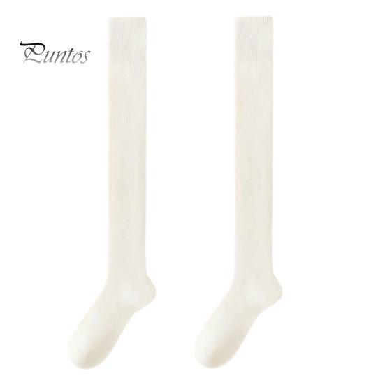 1 Pair Women Winter Socks Tihick Plush Over Knee Socks Anti-slip Solid Color Warm Thickened Stockings Warmth Socks for Various Occasions