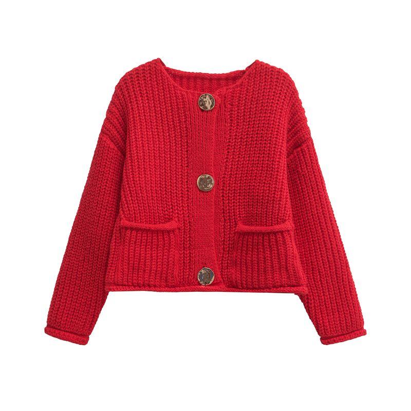 Araltay New Arrival Fashion Style Women's Clothing Fashion All-Match round Neck Long Sleeves Knitting Cardigan Outwear 5802111