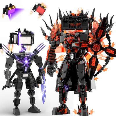 Bloques de Construcción MOC Skibidi Toilet Hombre Monitor Titán Araña VS Hombre TV Figuras Juguetes de Construcción Modelo DIY para Niños Navidad