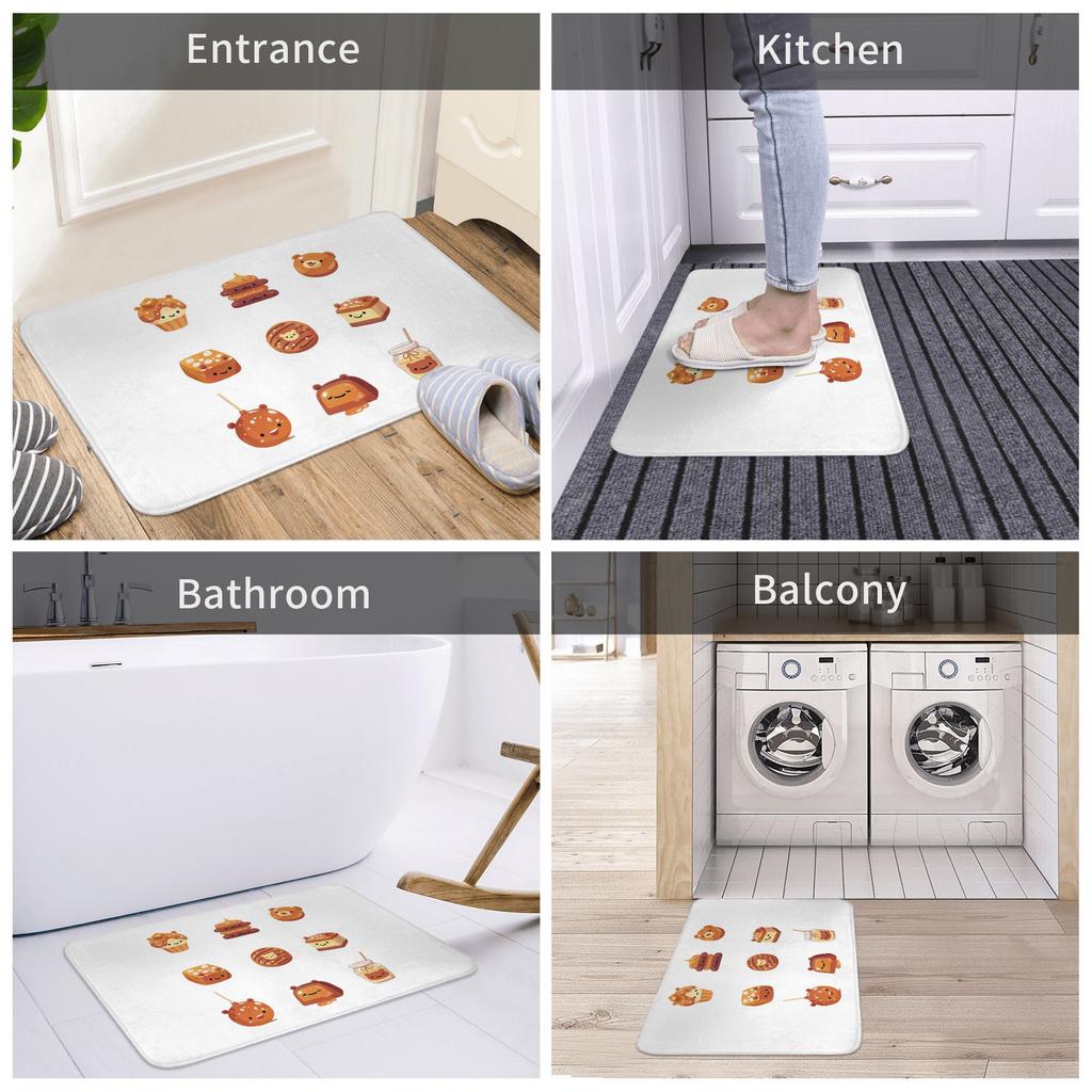 Salted Caramel Bear Non-slip Doormat Floor Mat Dust-proo Carpet Rug for Kitchen Entrance Home Living Room Footpad Mats