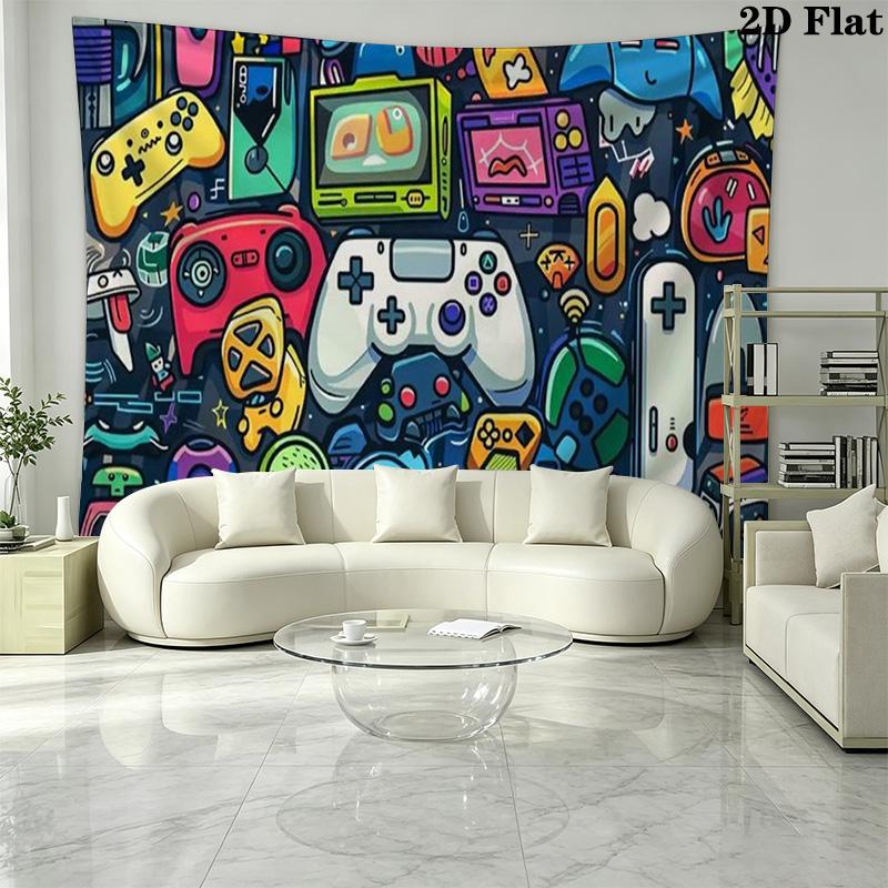 Gamer Wall Tapestry Aesthetic Wall Hanging Printed Fabric Blanket Decorative Tapestries for Bedroom Living Room Home Decor