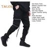 Herren Cargohose mit Riemen und Reißverschluss, lockere Knöchelpartie, mittelhohe Hose, einfarbig, mehrere Farben, Hip Hop Streetwear, Outdoor, Reisen, Sporthose