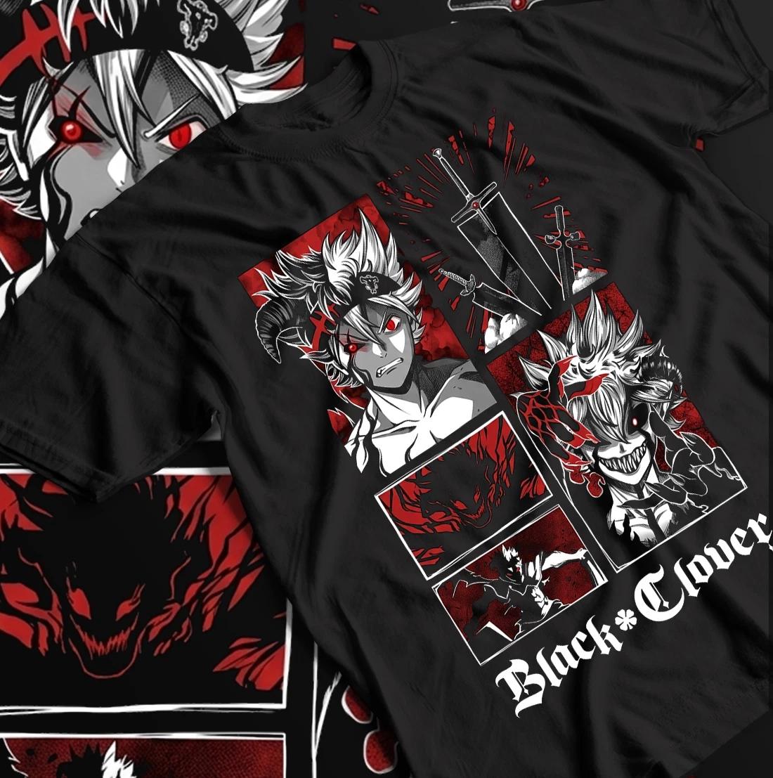 Black Clover Asta Yuno Anime Manga Tshirt Anime Manga Gift Black Shirt All Size. S