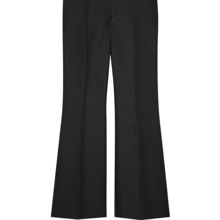 (WMNS) Gucci Wool Silk Cropped Flare Pant 'Black' Women's 632964-ZAD88-1000