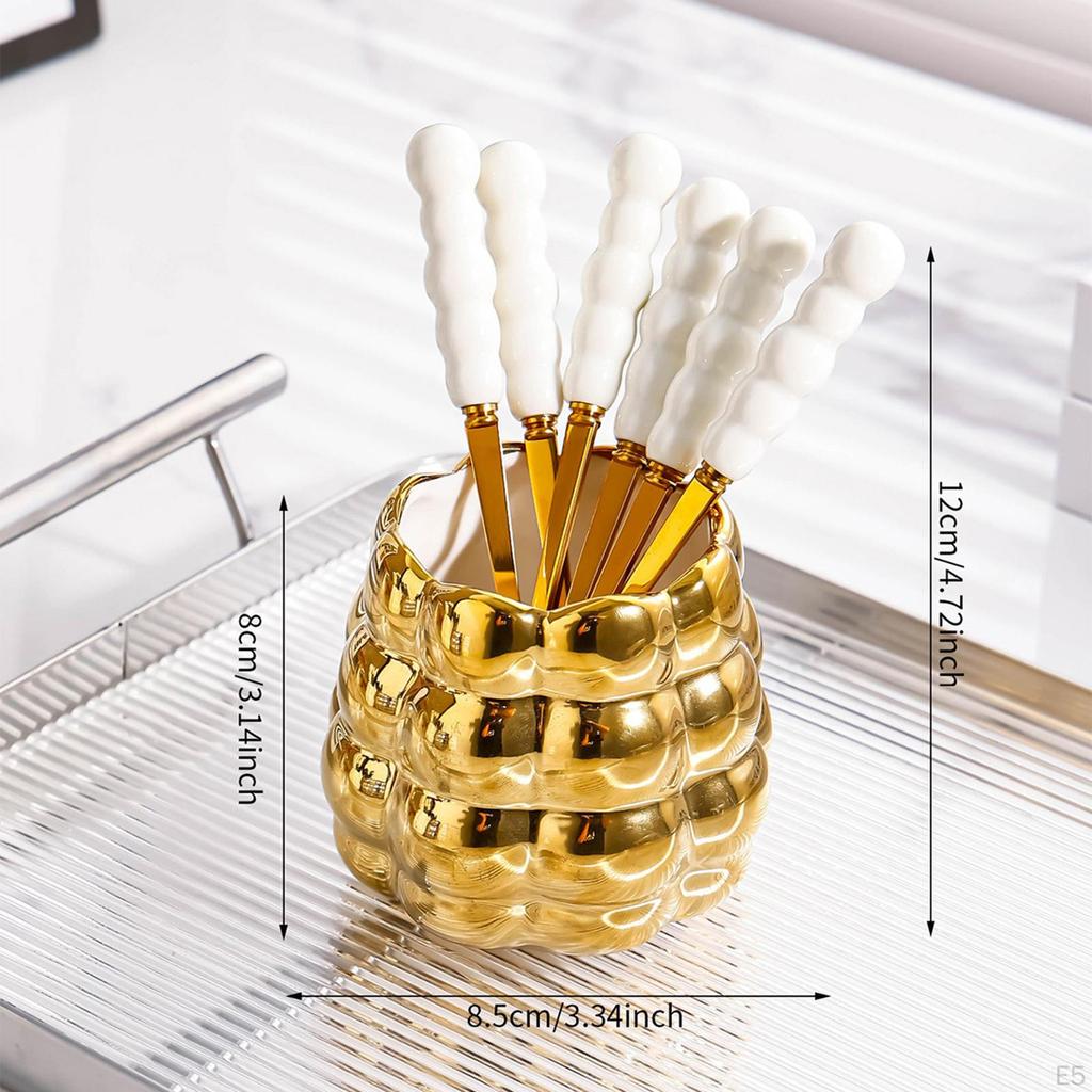 Ceramic Jar Fruit Fork And Spoon Set for Elegant Dining