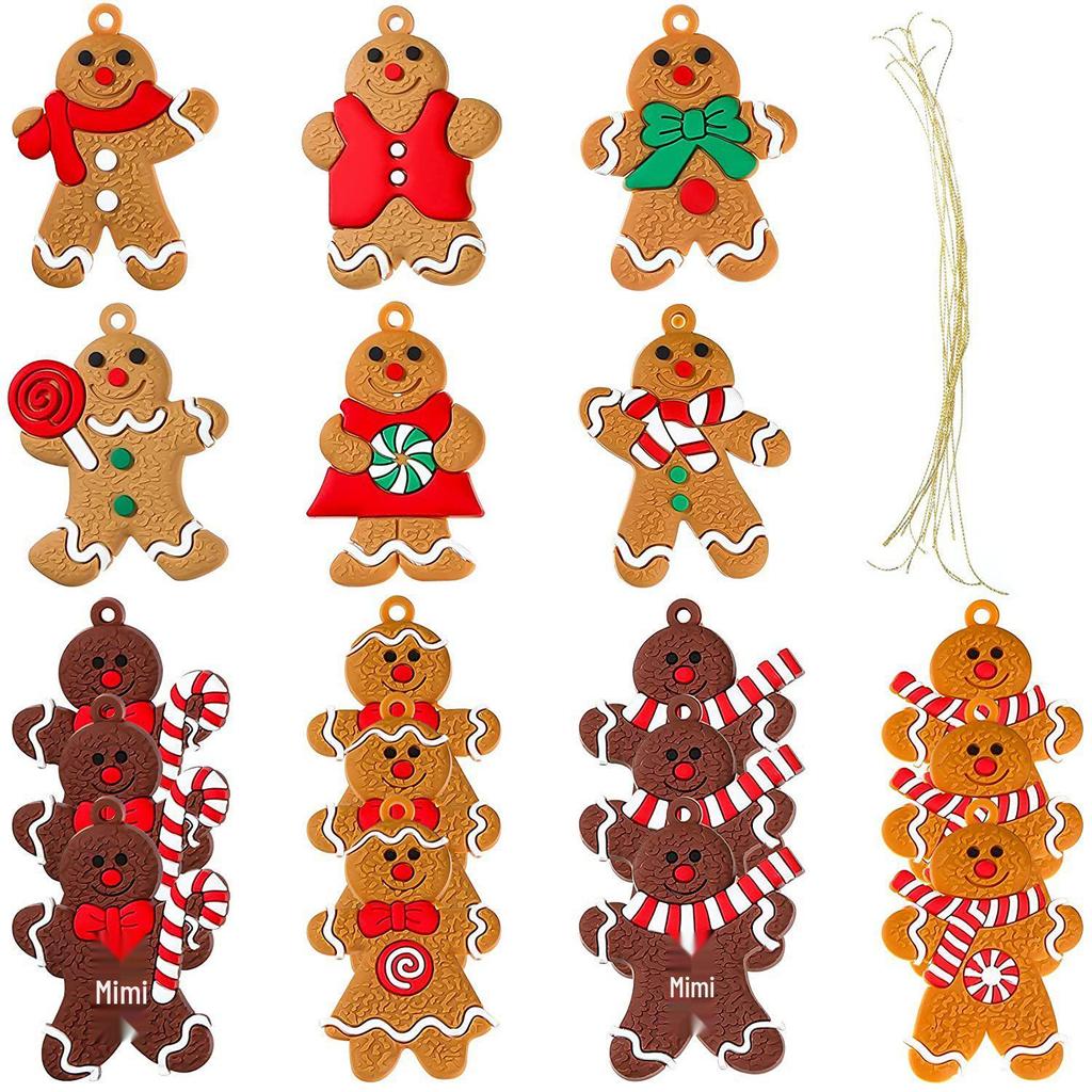Multi-piece Gingerbread Men Christmas Ornaments: Free Combination for Tree, Fireplace, Home & Party Decor