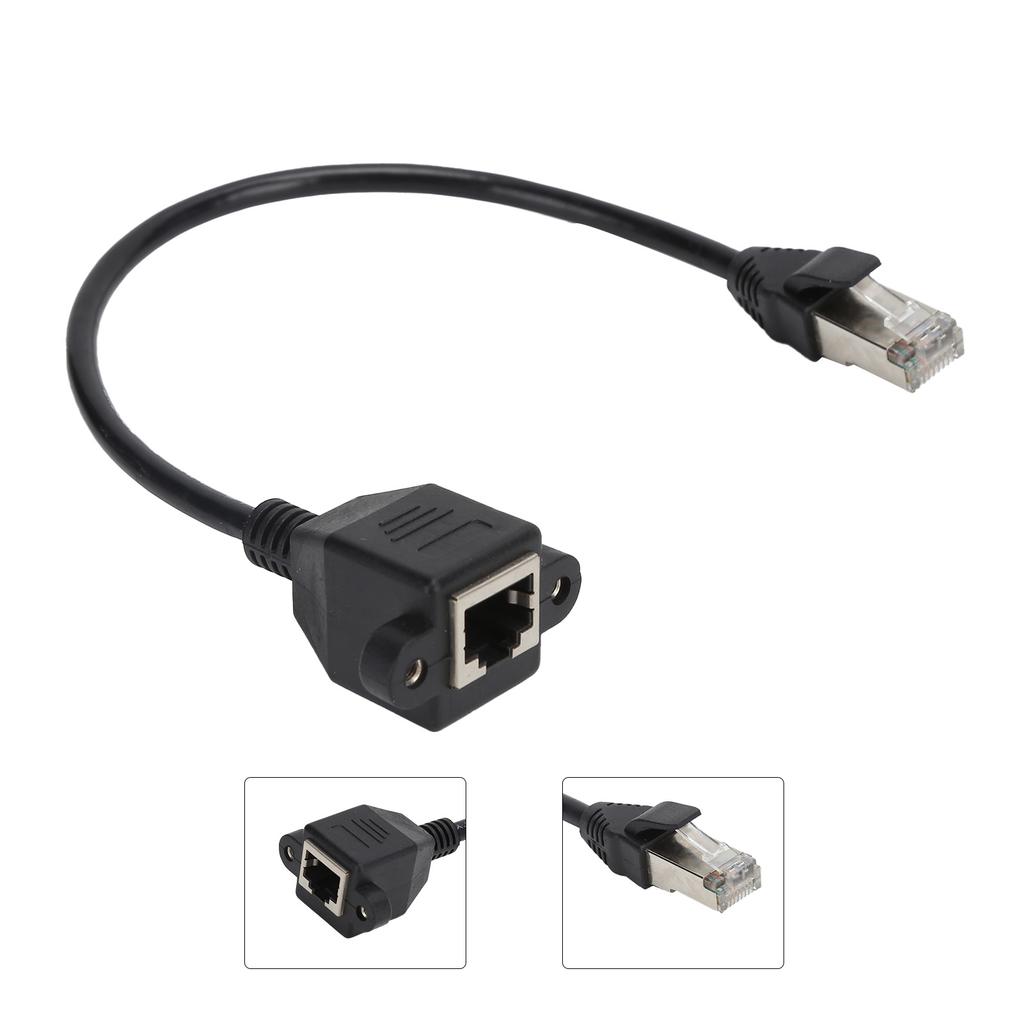 Netzwerkkabelverlängerung Stecker auf Buchse Mit Schraubloch Fixierbarer Adapterkabel für LAN-Netzwerkkomponenten
