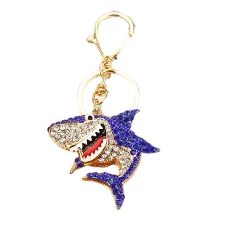 Premium Marine Inspired Keyring Zinc Metal Crafted 3 Aquatic Animal Shapes 5 Glittering Crystal Color Variants