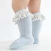 Toddler Baby Girls Socks Newborn Baby Knee Cotton Ruffles Socks for Girls Princess Solid Color Point Long Autumn Spring Stockings