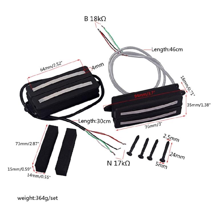 7-Saiten Hot Rails Gitarre Dual-Coil Humbucker Tonabnehmer für E-Gitarre