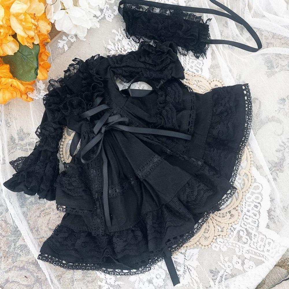 Vintage Bjd Baby Clothes Dress Up Doll Retro Dress Women Girls Doll Lolita Skirt  30cm