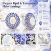Natural Opal clasp Earring real tanzanite 925 Sterling Silver Women's luxury Birthday Holiday Gift fine Jewelry