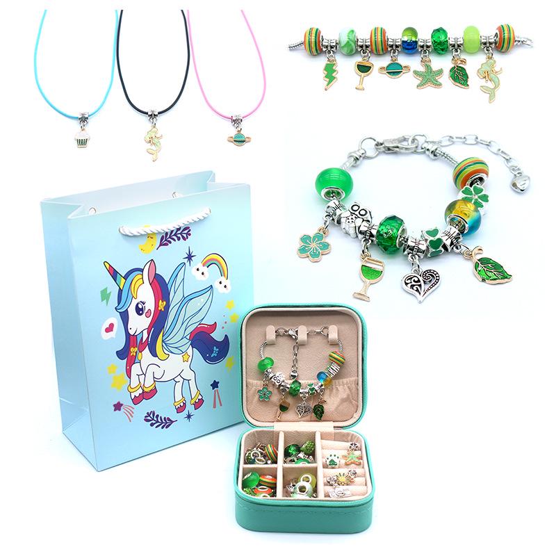 Unicorn Pink Crystal Beaded Bracelet DIY Kit for Kids