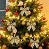 Christmas Tree Hanging Pendant 10pcs Bow Ornaments for Xmas Home Room Navidad New Year Party Decoration Decor