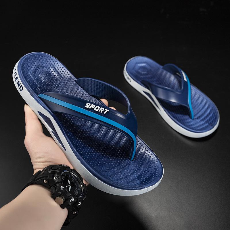 Herren Klassische Einfache Zehensandalen Rutschfest Outdoor Freizeit Hausschuhe Herren Mode Sandalen 40 blue