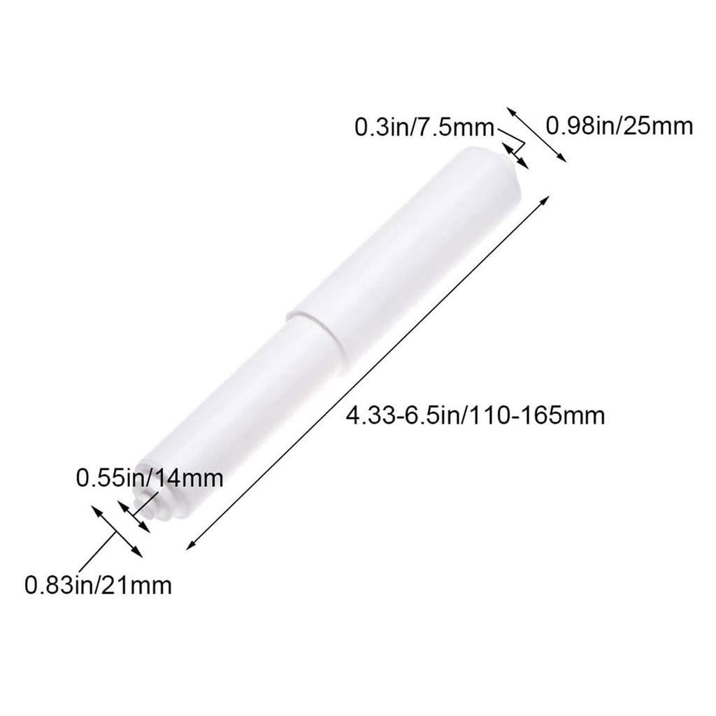 Sada 3 ks Náhradní váleček držáku toaletního papíru Snadno použitelný koupelnový nástroj Držák role papíru Délka 110-165 mm