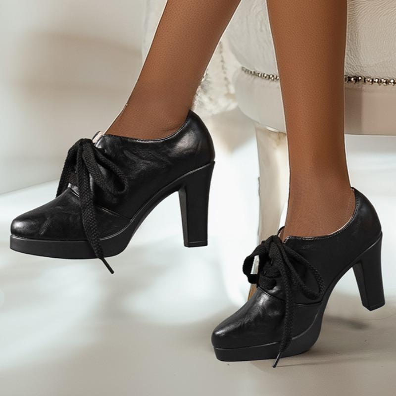 Dámské lodičky na vysokém podpatku s špičatou špičkou Kožené boty Zbrusu nové Ležérní boty Trend 2024 Podzim Elegantní kancelářské boty Módní lodičky Zapatos Mujer