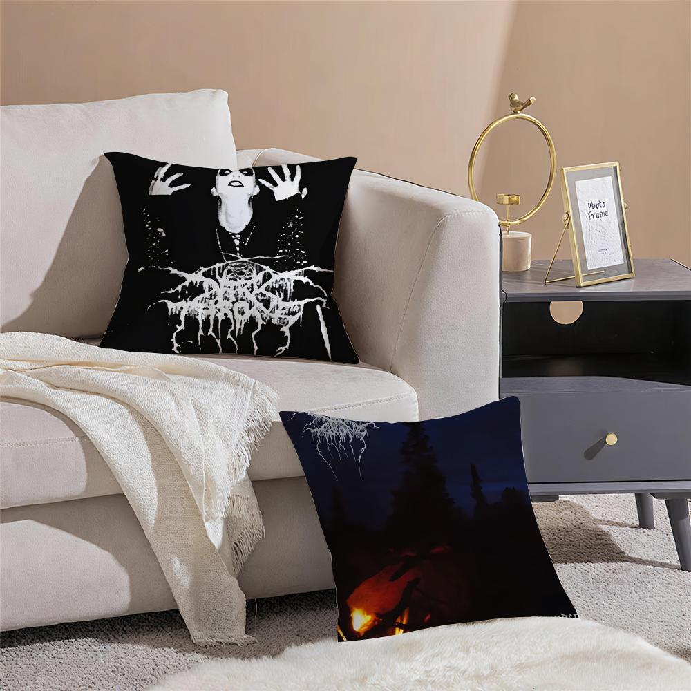 Black Metal Norwegian Art DDarkthrone Pillow Cushion Cover Pillowcase Short Plush Invisible Zipper Room Sofa Cushion Cover