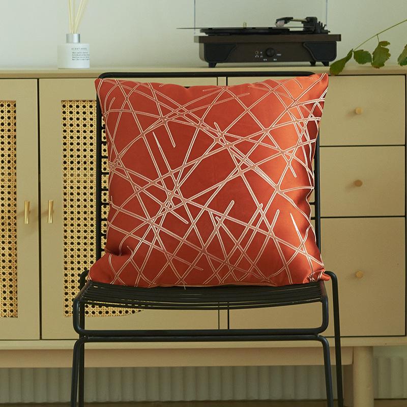 

New Sofa Backrest Pillow Cover Does Not Contain Core High Precision Lines Geometric Jacquard Simple Light Luxury Pillow Cover 30 * 50cm (without core)