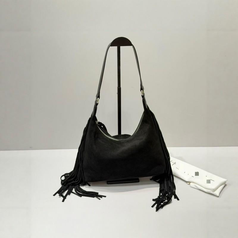 Vintage Fringed Suede Hobo Bag Large Capacity Shoulder Crossbody Versatile Soft Underarm