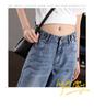 High-Waisted Wide-Leg Jeans for Women - Hyuna Slimming Drape, Loose Floor-Length Pants, Spring/Summer 2024