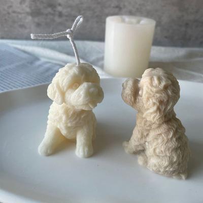 Stampo per Candela Testa di Cane Teddy Simpatico Animale Forma Gesso Aromaterapico Fatto a Mano Sapone Stampo in Silicone Strumenti per Decorazione Casa Fai da Te