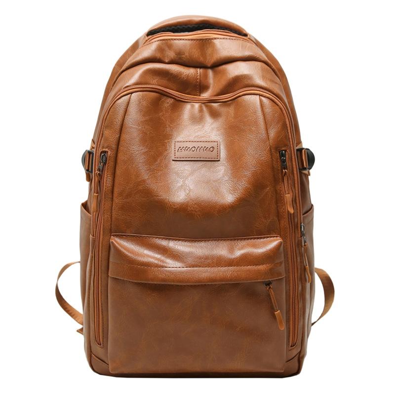 

PU Backpack Large Capacity Water-repellent Business Travel Backpack коричневый