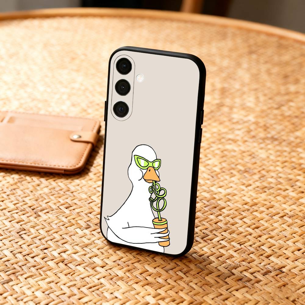 Funny D-Duck D-Daily Phone Case For Samsung  A73,72,71,A52,51,40,41,A22,A32,31,A13, Soft Black Shell