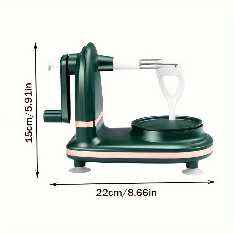 1 pz Sbucciafrutta a manovella - Sbucciamela rotante automatico, Utensile da cucina in plastica resistente con accenti verdi e gialli per sbucciare le mele facilmente
