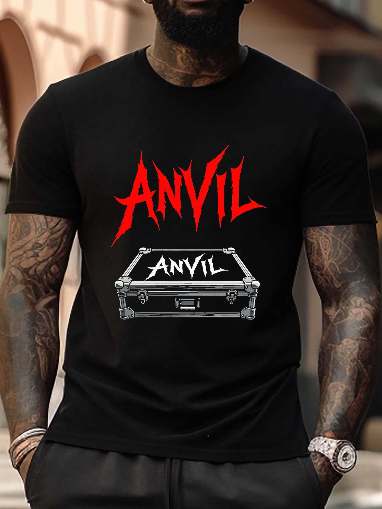 

Plus Size Anvil Graphic T-shirt - Bold Red Metal Case Design XL