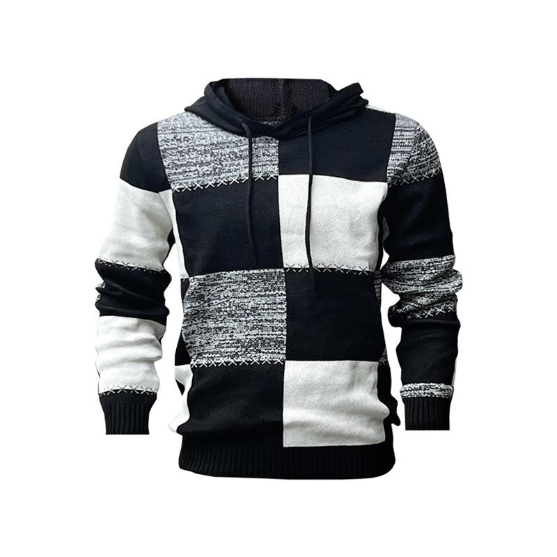 Sweater Hoodie Men s Color Blocked Digital Printed Long Sleeved Hoodie Sweater XXL