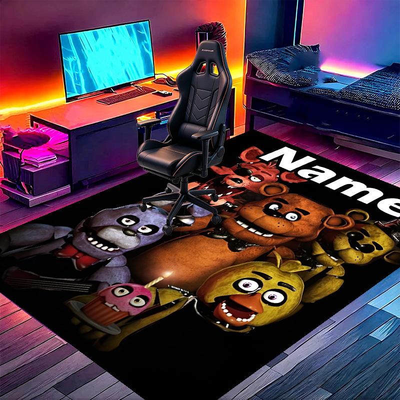 Custom Name Personalized Five Nights at Freddy's Print Carpet, Versatile Home Decor Rug, for Playroom, Apartment, Balcony, Entryway, Hallway Gift