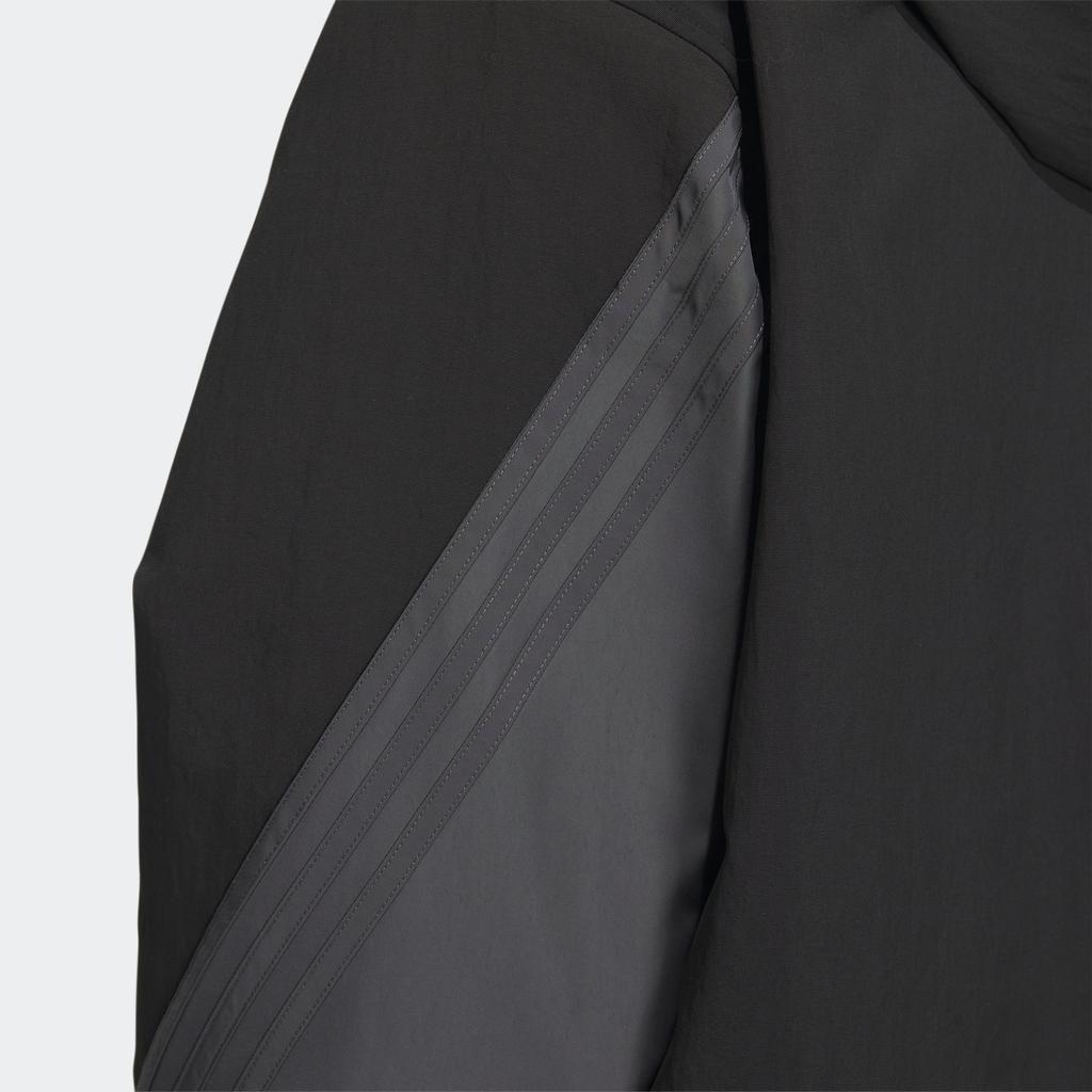 Adidas Solid Color Zip Hooded Casual Jacket Men Outerwear Black IK3711