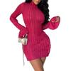 Women's High-Neck Long-Sleeve Dress
