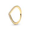 2025 Gold Plated Ring Zircon Sparkling Princess Wishbone Heart Women  Fine Jewelry