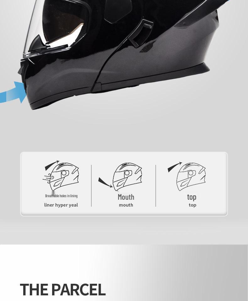AD All-Season Flip-Up Full Face Motorcycle Helmet, 3C/DOT Certified for Men and Women