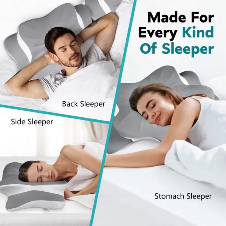 Neck Cervical Pillow for Pain Relief Memory Foam Pillows Sleeping  Ergonomic Cooling Side Back Stomach Sleepers