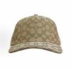 Coach Signatur Jacquard Baseballkappe, durchgehend klassisches C-Logo Bio-Baumwollmischung Gebogener Schirm Khaki Vintage Luxus UV-Schutz Lässiger Sonnenhut