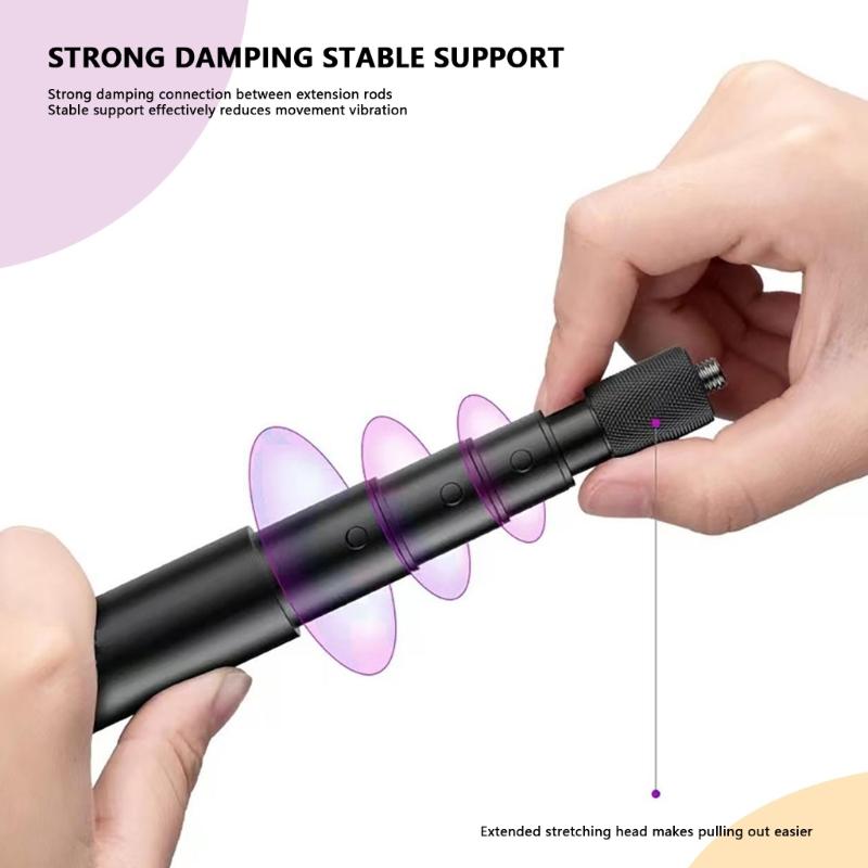 Spring Damping Camera Rod Collapsible 126g Aluminum Mount For Action Cameras Stable Capture Videography