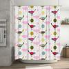 Colorful Birds Drinks Shower Curtain Pink Blue Yellow Green White Decor Home Bath Waterproof Fabric Modern Bathroom Accessories